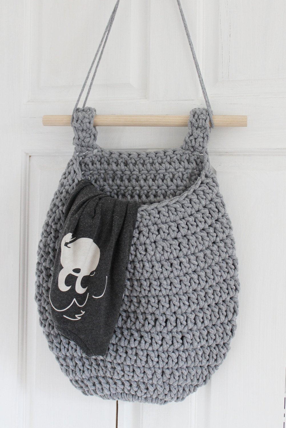 Crochet Hanging Basket | Dark Grey