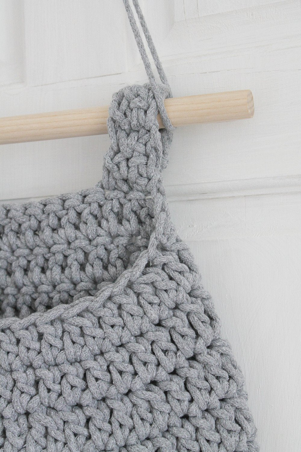 Crochet Hanging Basket | Dark Grey