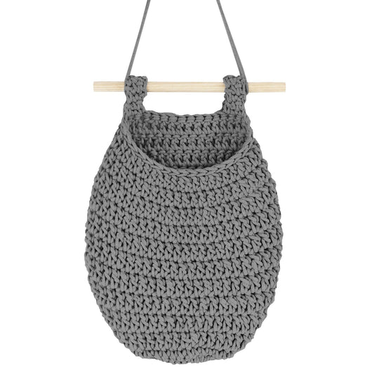 Crochet Hanging Basket | Dark Grey