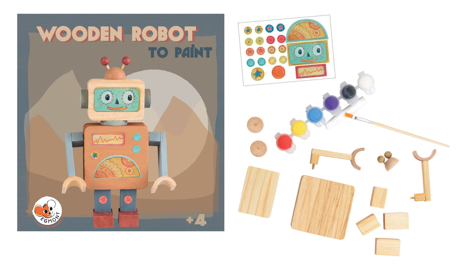 Wooden Robot to Paint - Moo Like a Monkey