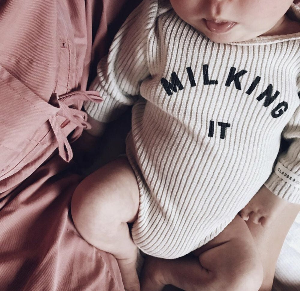 Baby Bodysuit | Milking It - Oat - Moo Like a Monkey