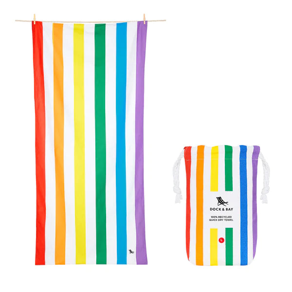 Dock and Bay Quick Dry Towel | Rainbow Skies (Large) - Moo Like a Monkey