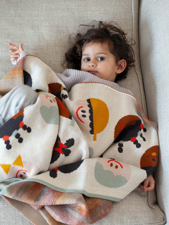 Sophie Home Baby Blanket | Faces - Moo Like a Monkey