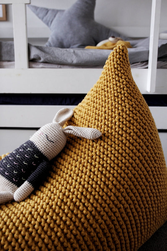 Mustard Handmade Knitted Bean Bag