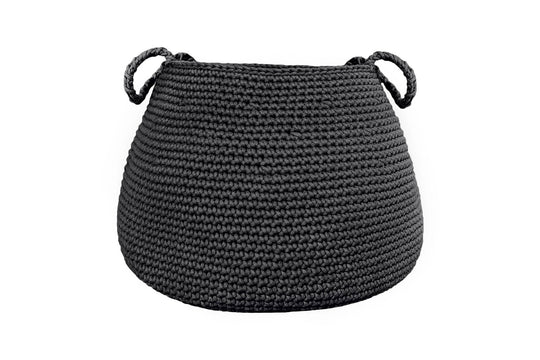 Crochet Basket, Size XL - Charcoal