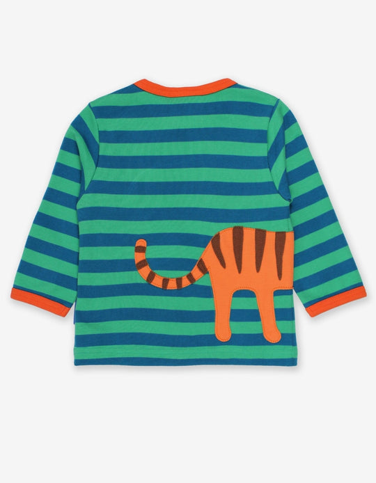 Organic Born Free Tiger Applique Long-Sleeved T-Shirt
