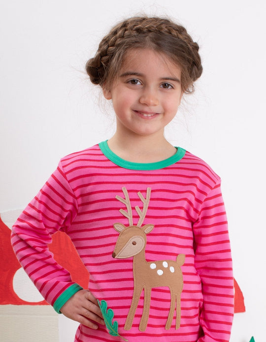 Organic Fawn Applique Long-Sleeved T-Shirt