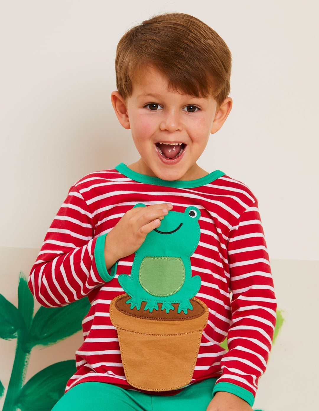 Organic Frog Applique Long-Sleeved T-Shirt