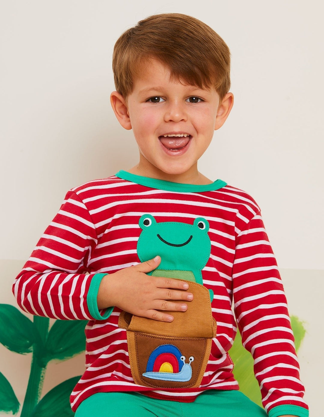 Organic Frog Applique Long-Sleeved T-Shirt