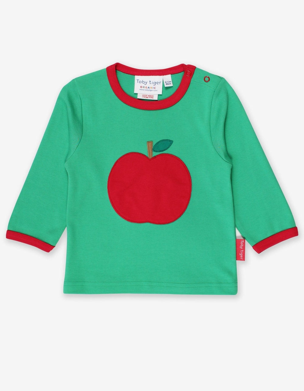 Organic Green Apple Applique Long-Sleeved T-Shirt