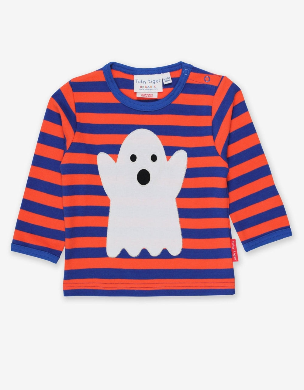 Organic Halloween Ghost Applique Long-Sleeved T-Shirt