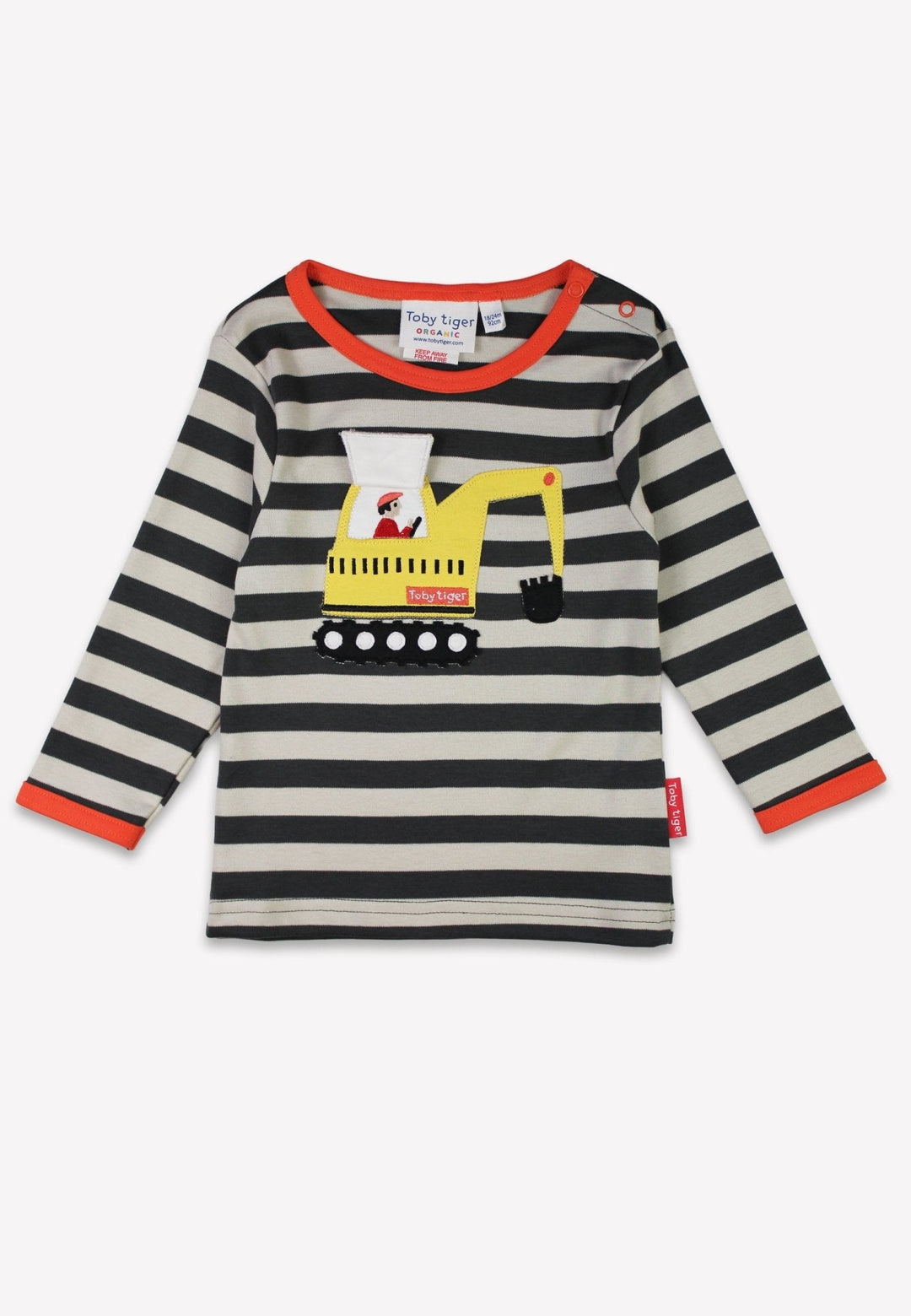 Organic Grey Digger Applique Long-Sleeved T-shirt