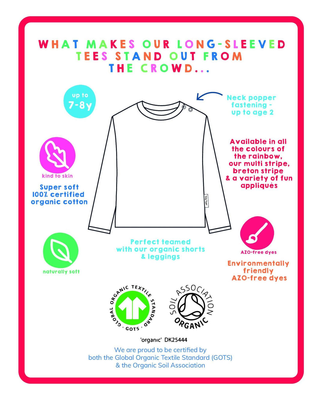 Organic Pink Kitten Applique Long-Sleeved T-Shirt