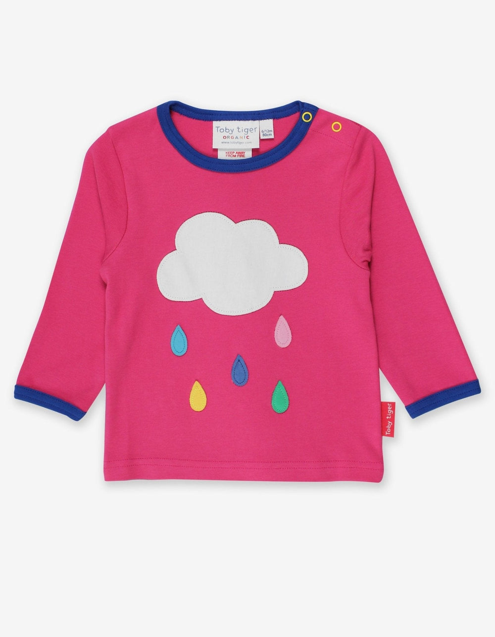 Organic Pink Cloud Applique Long-Sleeved T-Shirt