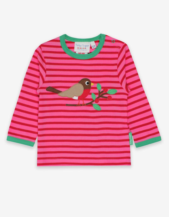 Organic Robin Applique Long-Sleeved T-Shirt