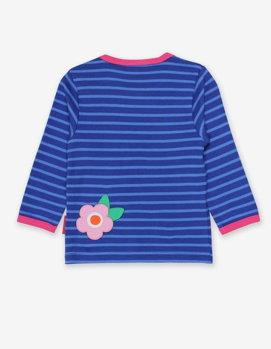 Organic Red Bird Applique Long-Sleeved T-Shirt