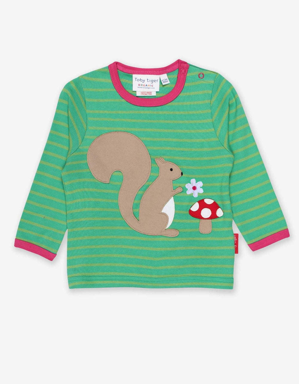 Organic Squirrel Applique Long-Sleeved T-Shirt