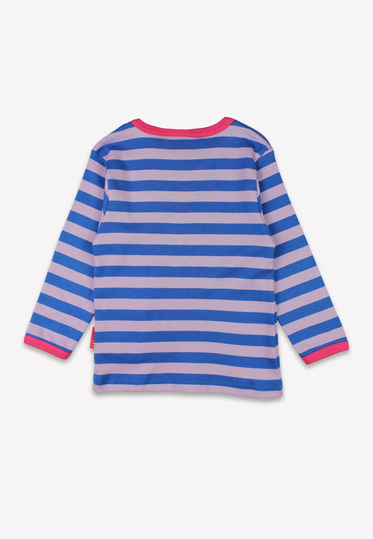 Organic Striped Daisy Applique Long-Sleeved T-Shirt
