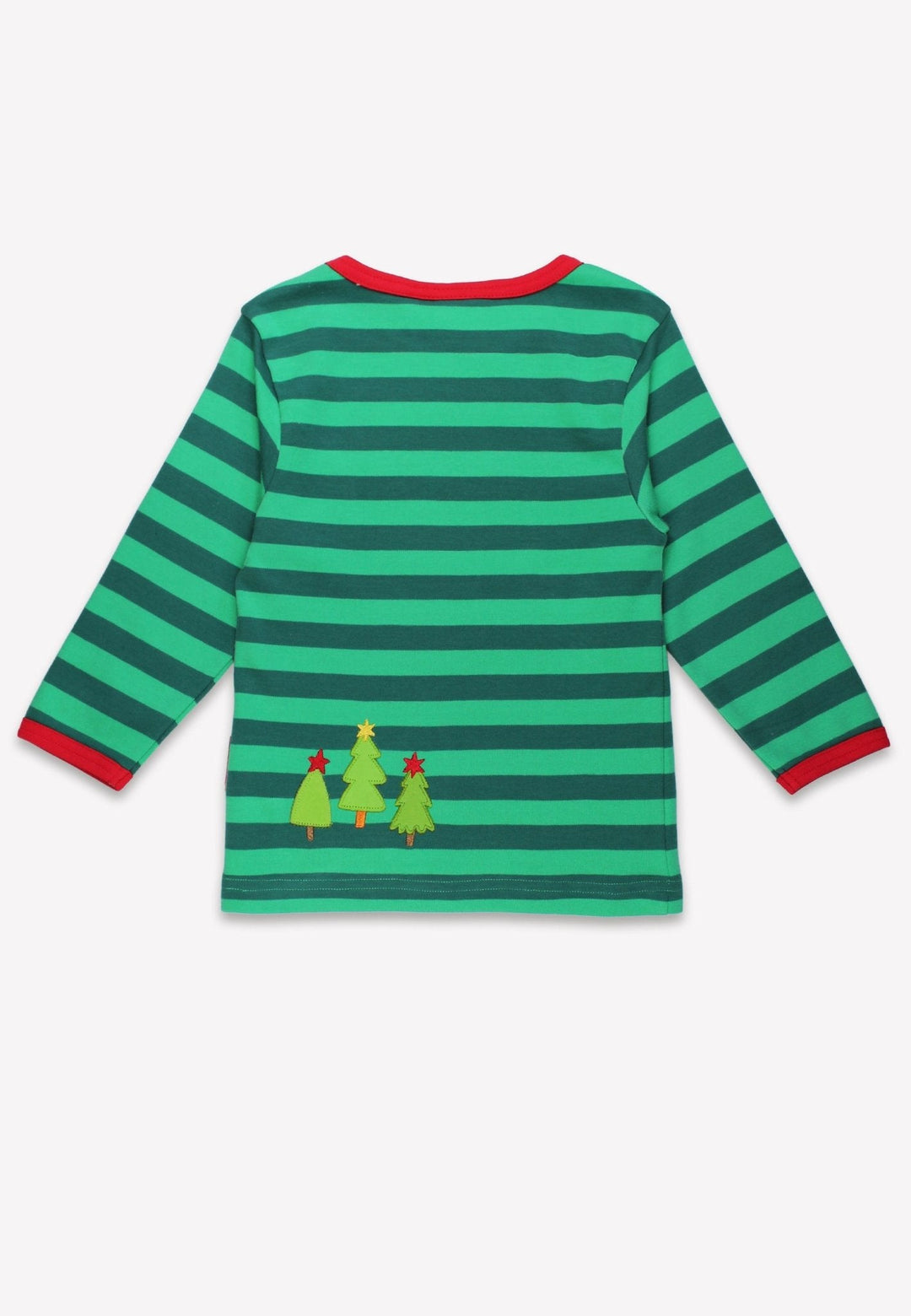 Organic Christmas Bear Applique Long-Sleeved T-Shirt