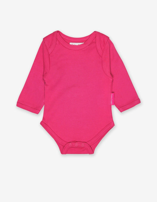 Organic Pink Basic Long-Sleeved Baby Bodysuit