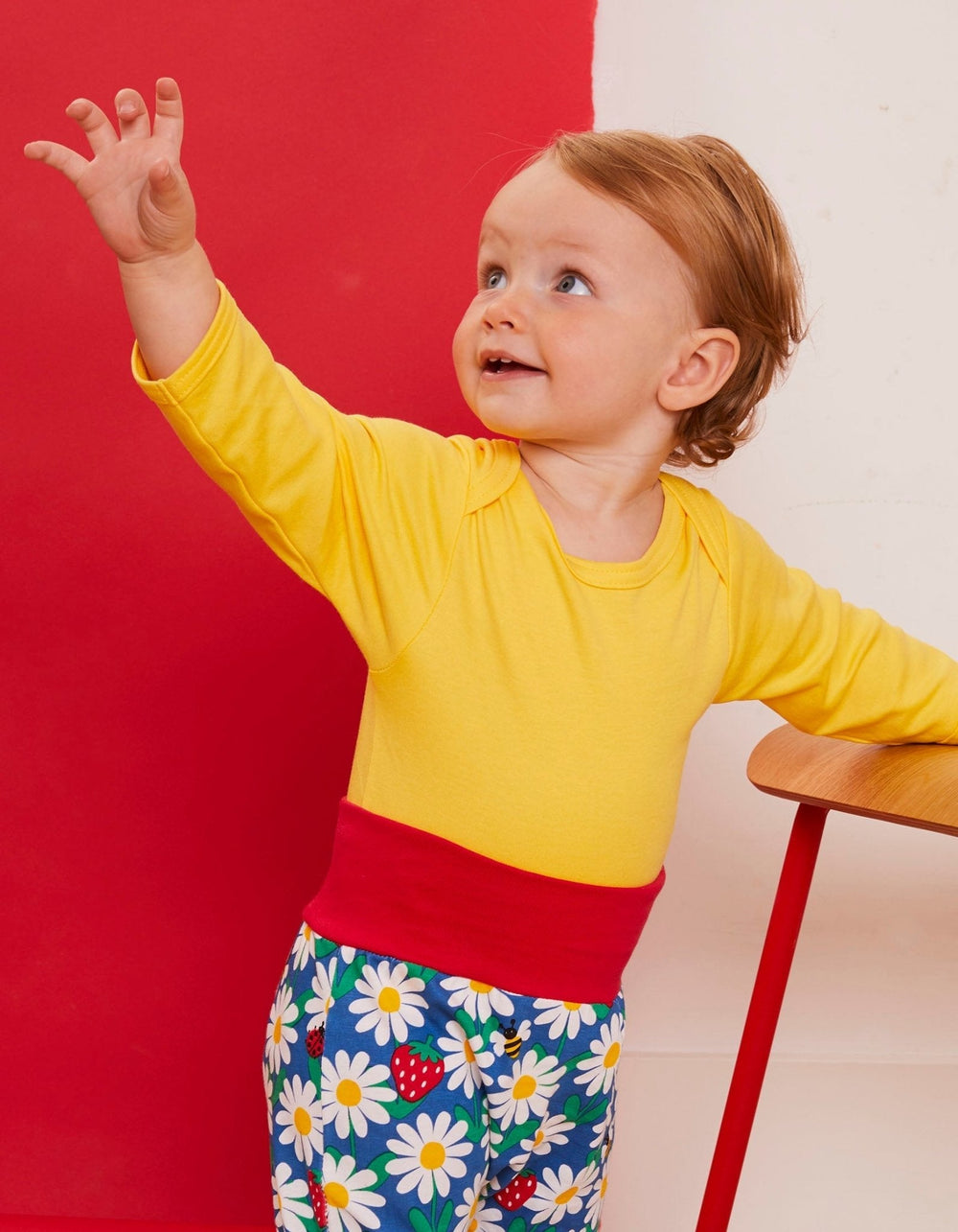 Organic Yellow Basic Long-Sleeved Baby Bodysuit