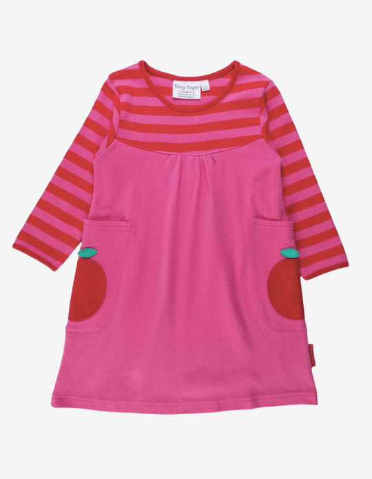 Organic Apple Applique Long-Sleeved Dress
