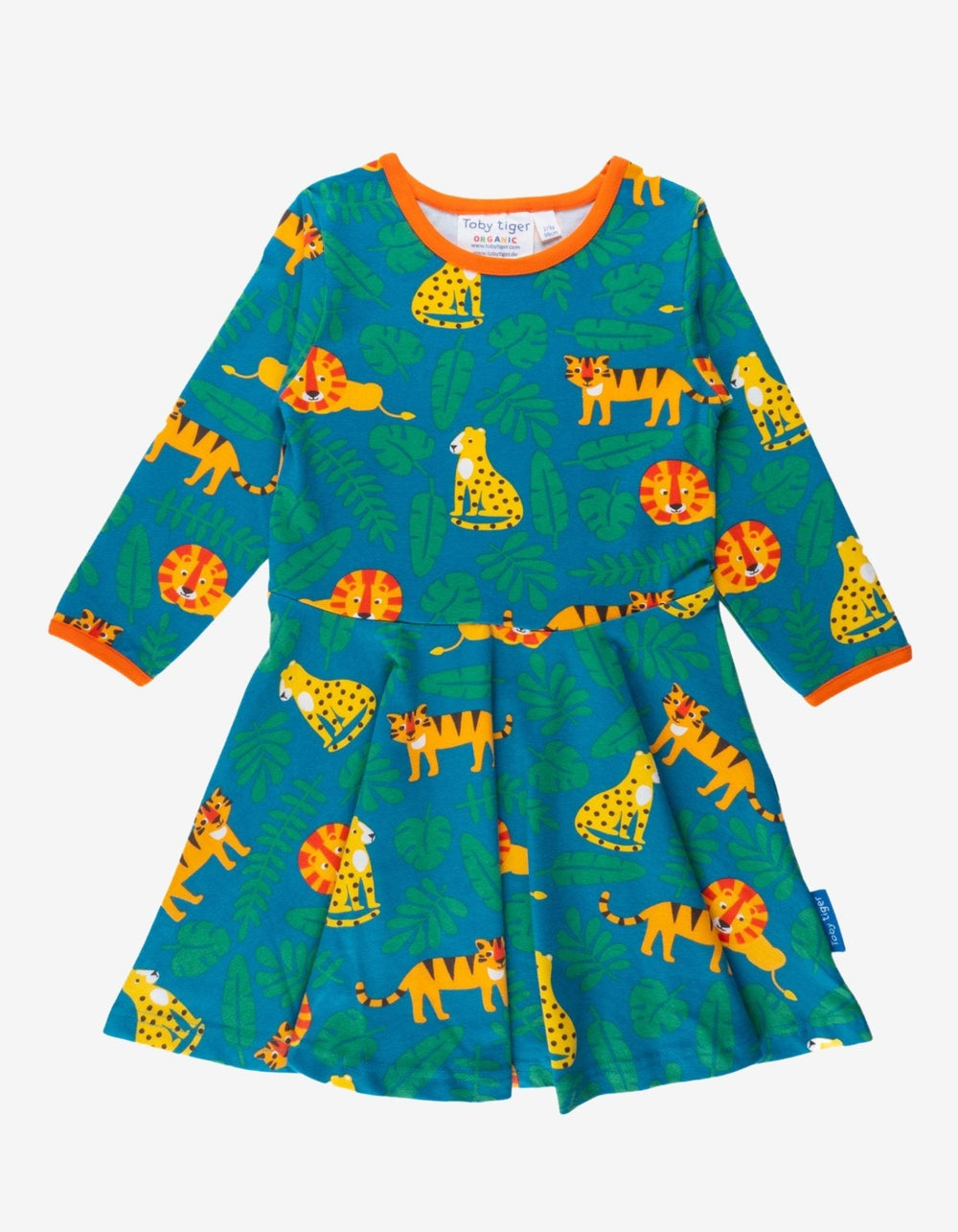 Organic Wild Cats Print Skater Dress