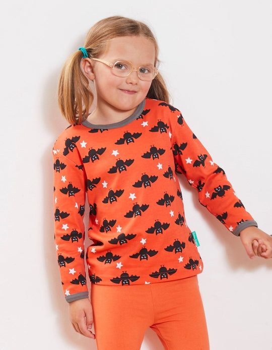 Organic Bat Print Long-Sleeved T-Shirt
