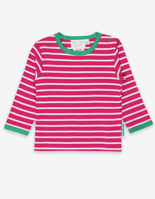 Organic Pink Breton Long-Sleeved T-Shirt
