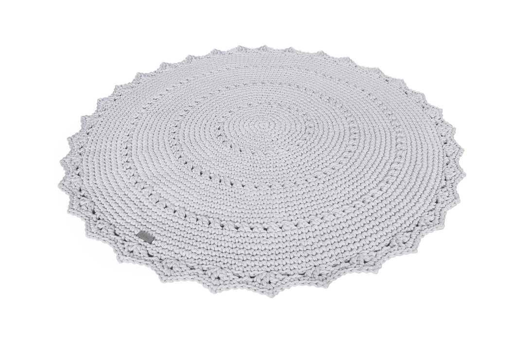 Crochet Mandala Rug | Light Grey