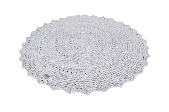 Crochet Mandala Rug | Light Grey