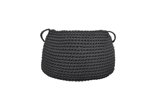 Crochet Basket, Size L - Charcoal