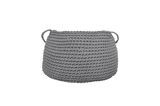 Crochet Basket, Size L - Dark Grey