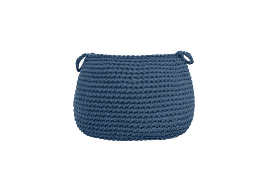 Crochet Basket, Size L - Denim Blue