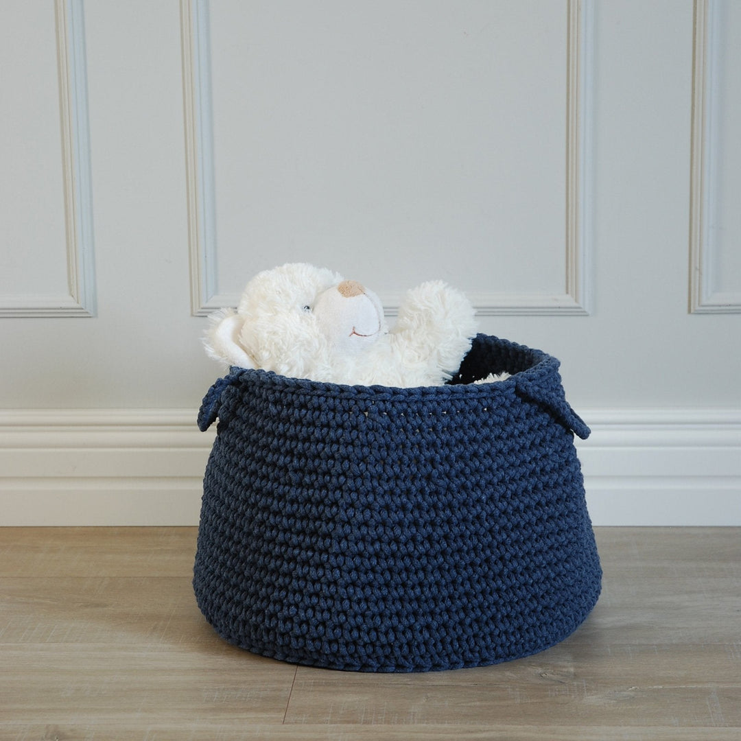 Crochet Basket, Size L - Denim Blue