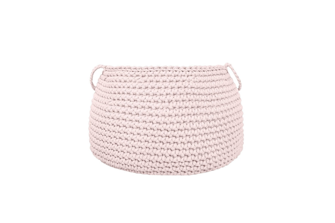 Crochet Basket, Size L - Pale Pink