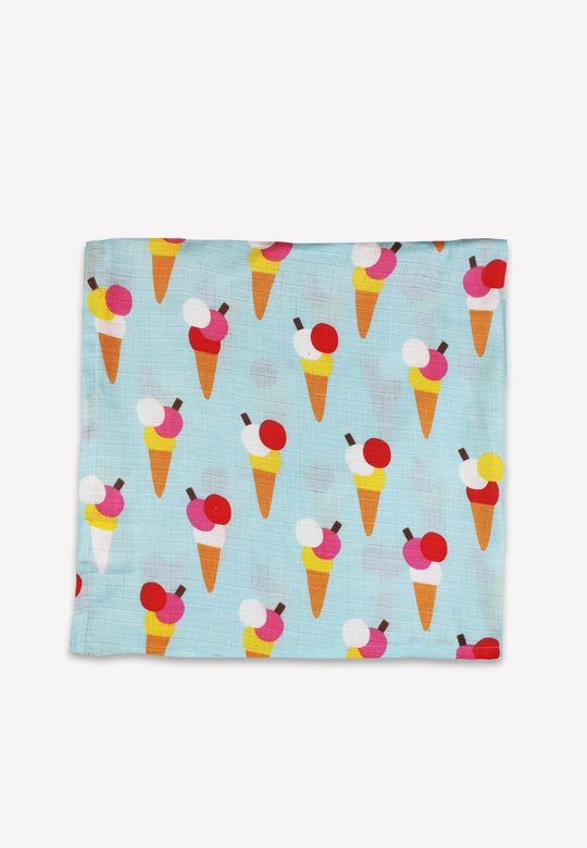 Organic Ice Cream Cones Print 2 Pack Muslins