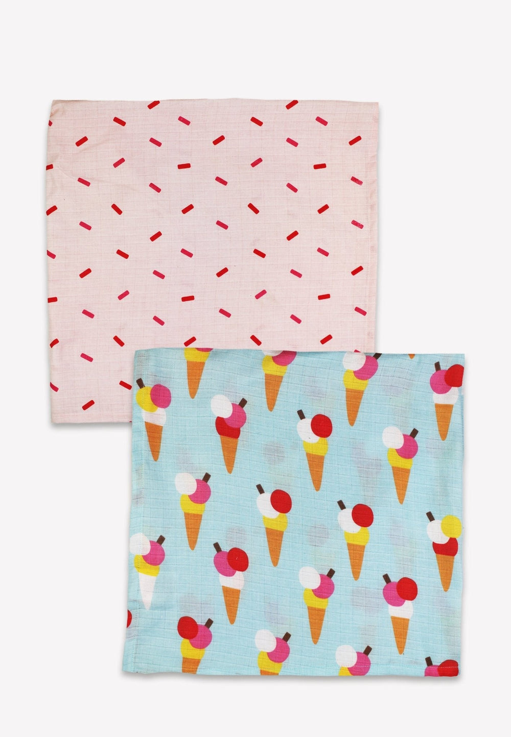 Organic Ice Cream Cones Print 2 Pack Muslins