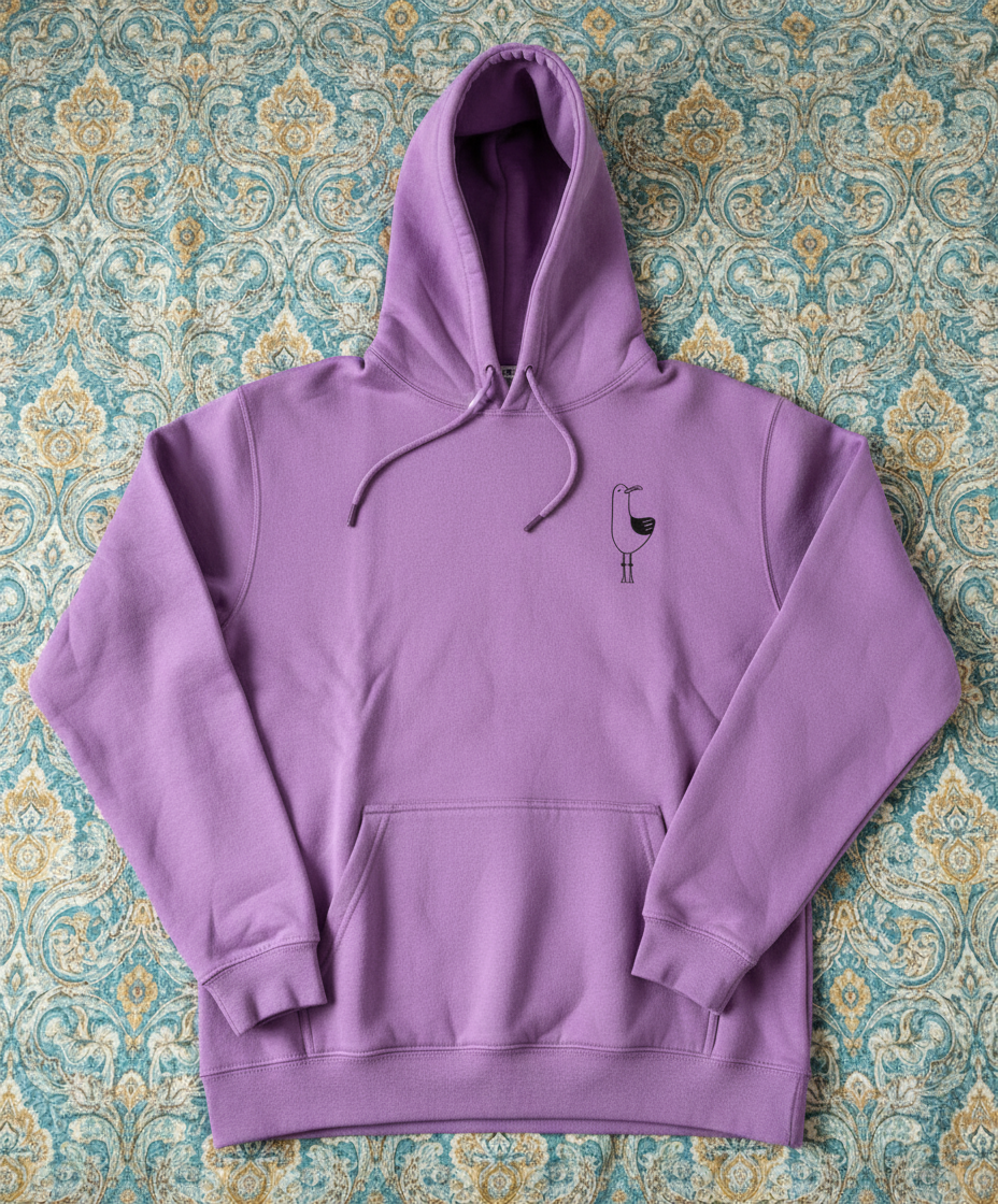 Organic Adult Hoodie | Chip the Seagull - Lavender