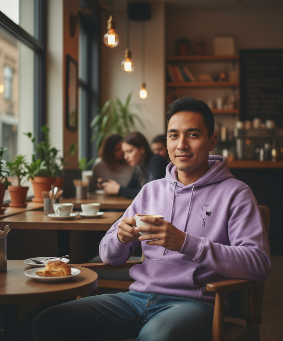 Organic Adult Hoodie | Chip the Seagull - Lavender