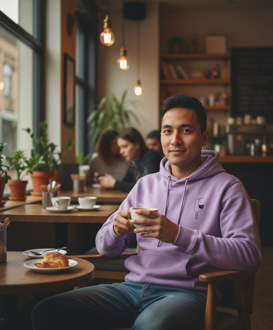 Organic Adult Hoodie | Chip the Seagull - Lavender