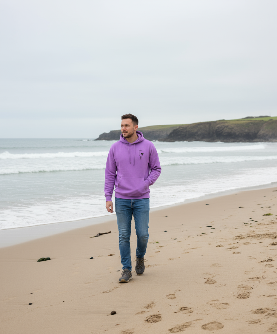 Organic Adult Hoodie | Chip the Seagull - Lavender