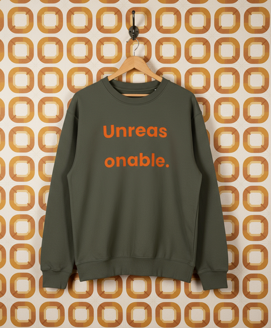 Organic Kids' Sweatshirt - Unreasonable (Orange Font)