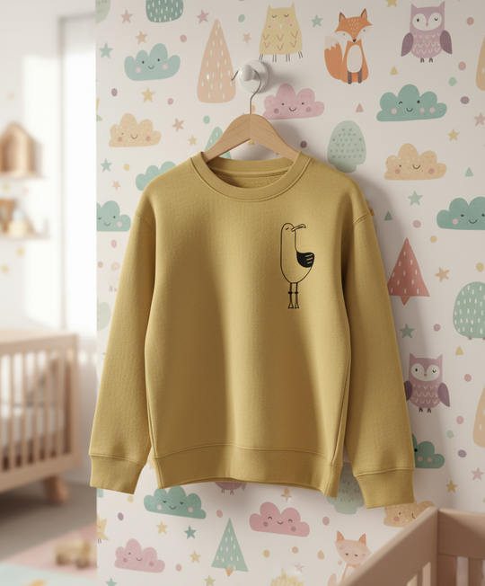 Organic Kids’ Sweatshirt | Chip the Seagull - Viva Yellow