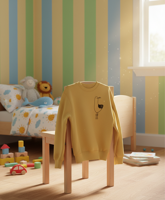 Organic Kids’ Sweatshirt | Chip the Seagull - Viva Yellow
