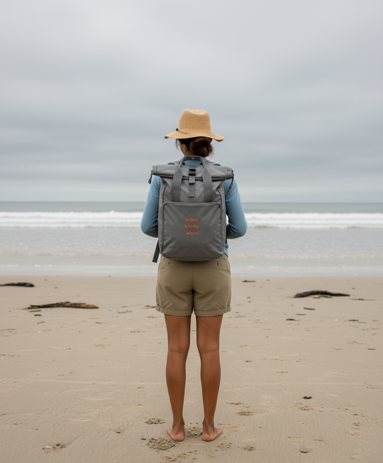 Embroidered Roll-Top Backpack - Bribes & Baby Wipes