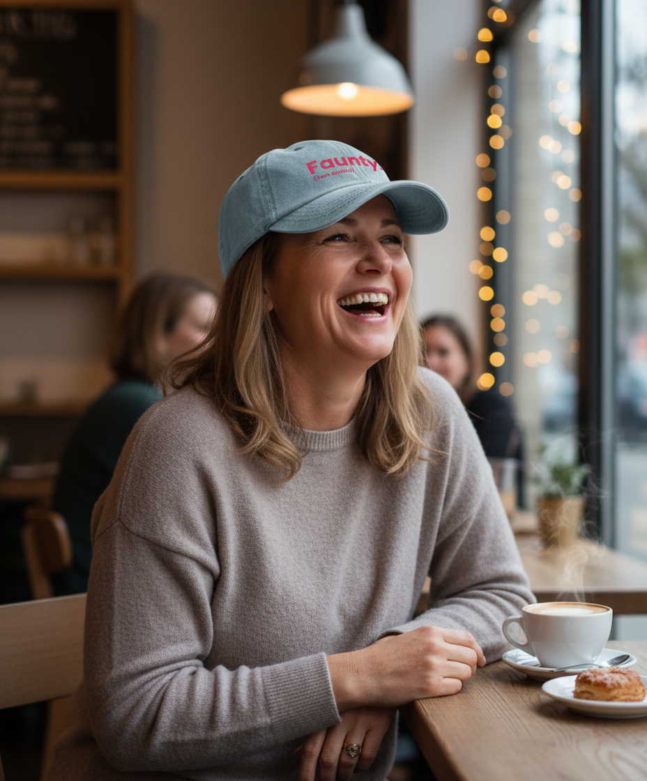 Vintage Denim Embroidered Cap - Faunty (Fun Aunty)