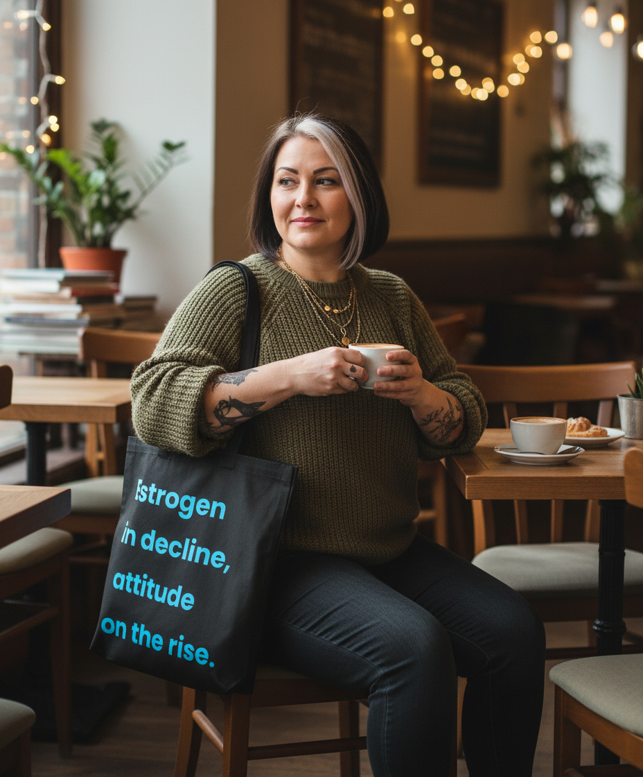 Organic Super Strong Tote - Estrogen In Decline, Attitude On The Rise