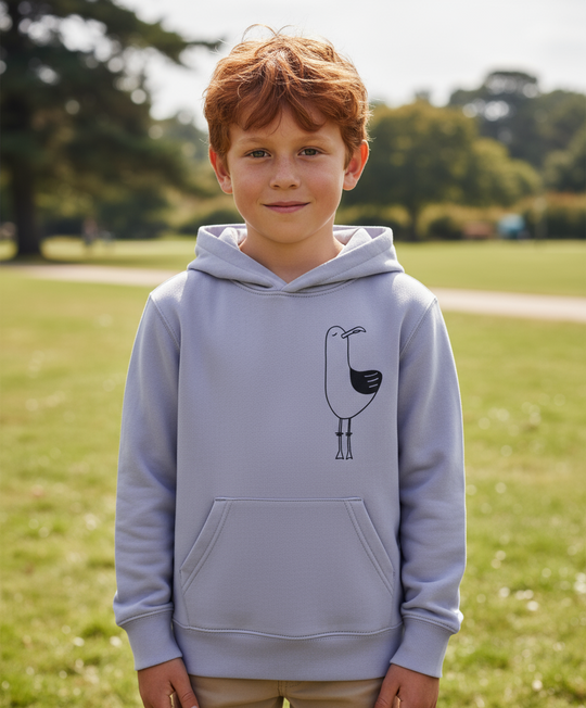 Organic Kids' Hoodie | Chip the Seagull 2.0 - Lavender