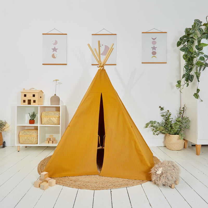 100% Cotton Canvas Ultra Anti-UV Play Teepee | Hettie - Ochre